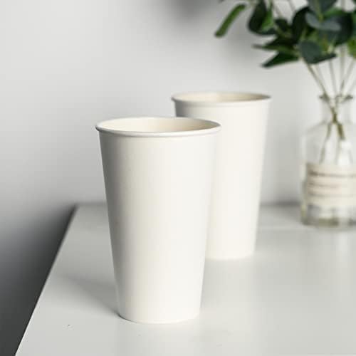 YEEHAW 12 oz 100 Pack White Disposable Paper Coffee Cups | - Image 4