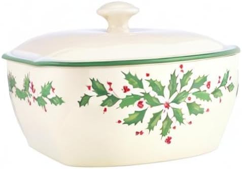 Lenox Holiday Porcelain Covered Christmas Casserole Dish | - Image 4