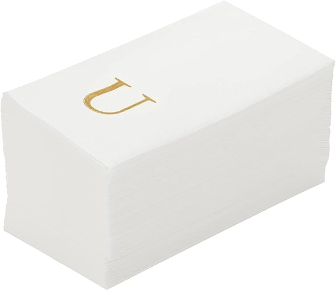 Luxenap 15.8 X 7.9 Inch Linen-Feel Guest Towels, 50 Lettered Hand Towels by Restaurantware