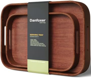 Bamboo Set of 2 Rounded Corners Serving Trays by DANFOXER