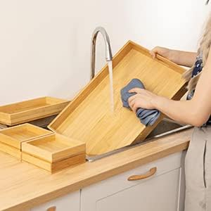 Wood Serving Tray with Handle, Decorative Serving Platter - Image 6