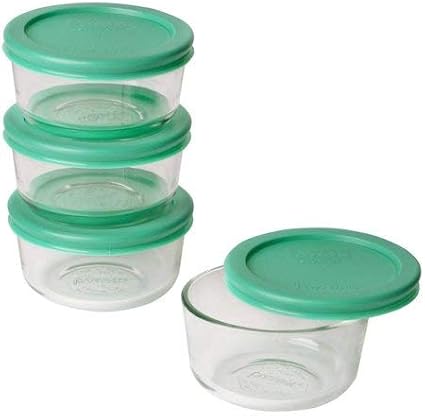 Pyrex 7202 Glass Bowls with Green Lids - Image 2