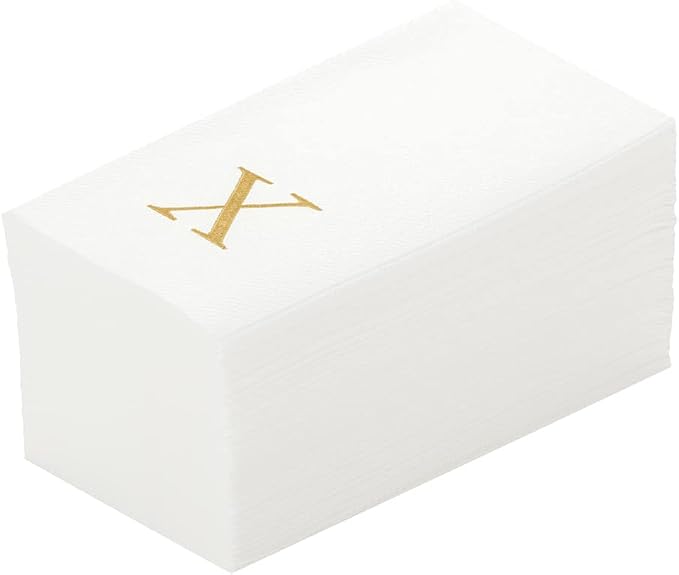 Luxenap 15.8 X 7.9 Inch Linen-Feel Guest Towels, 50 Lettered Hand Towels by Restaurantware