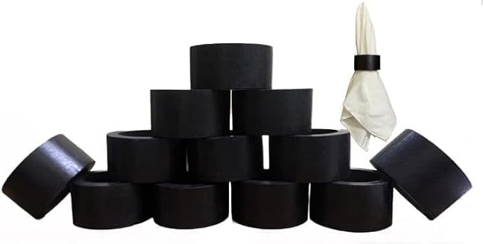 Handmade Acacia Wooden Napkin Rings Set of 12 by ARNCRAFT