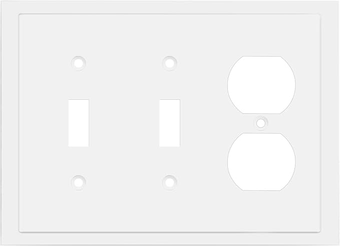 Modern Edge Decorative Wall Plate Switch Plate Outlet Cover, Durable Solid Zinc by HenneBery