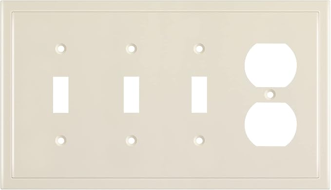 Modern Edge Decorative Wall Plate Switch Plate Outlet Cover, Durable Solid Zinc by HenneBery