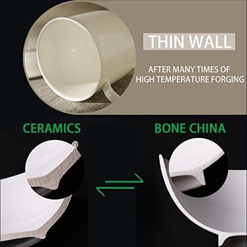 Chulan White Over 45% Bone Content Fine Bone China Coffee Mugs 10 oz, - Image 4