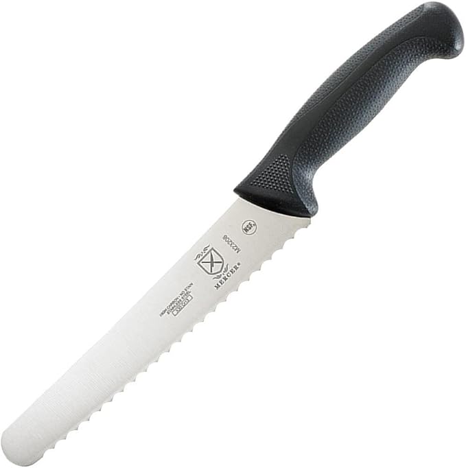 Mercer Culinary M23208 Millennia Black Handle, 8-Inch Wavy Edge Wide, Bread by MercerCulinary