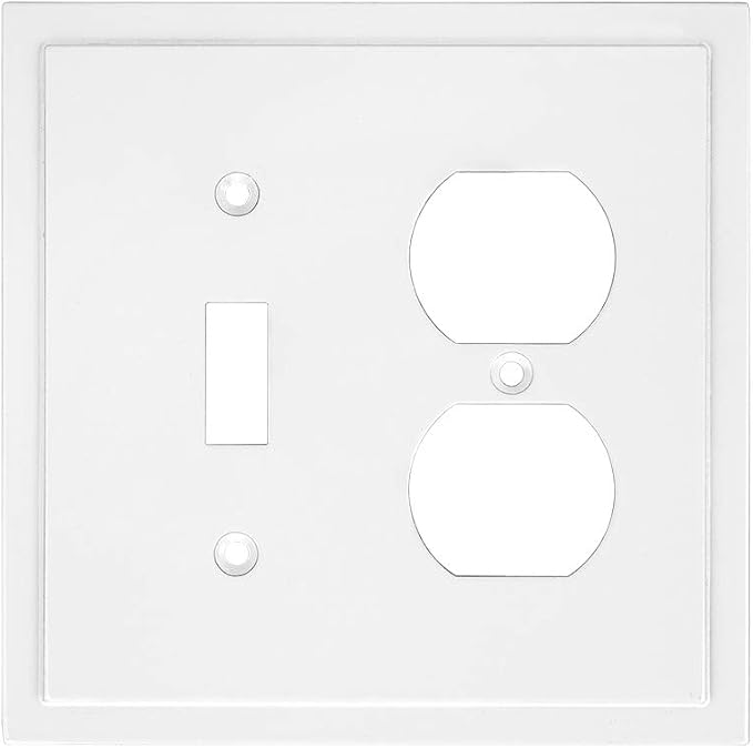 Modern Edge Decorative Wall Plate Switch Plate Outlet Cover, Durable Solid Zinc by HenneBery