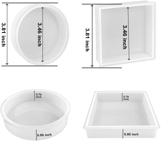 RESINWORLD 8 Pack Deep Coaster Molds, Square Round Coaster Resin Molds - Image 2