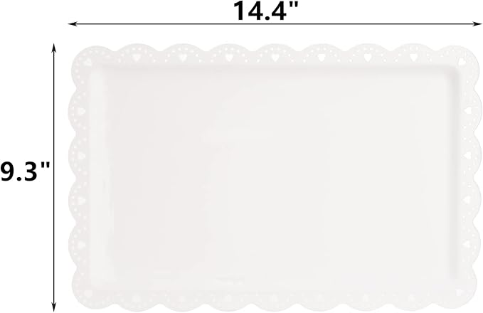 Peohud 12 Pack White Plastic Serving Tray - Image 2