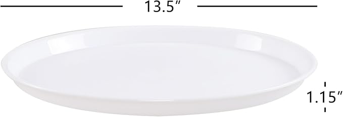 6 Packs Plastic Round Platter, 13.5-Inch Non-Slip Serving Tray Set | Restaurant - Image 2