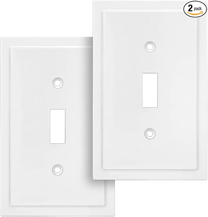 Modern Edge Decorative Wall Plate Switch Plate Outlet Cover, Durable Solid Zinc by HenneBery