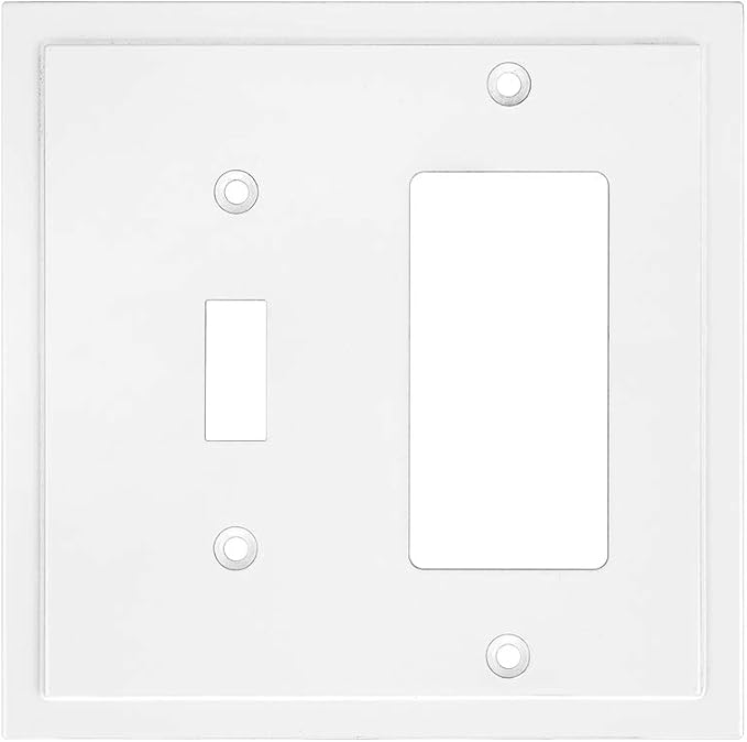 Modern Edge Decorative Wall Plate Switch Plate Outlet Cover, Durable Solid Zinc by HenneBery