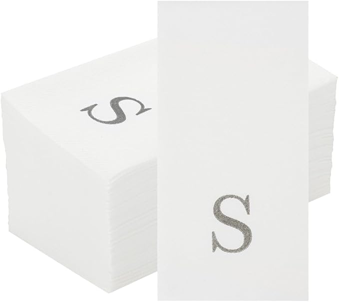 Luxenap 15.8 X 7.9 Inch Linen-Feel Guest Towels, 50 Lettered Hand Towels - Image 2