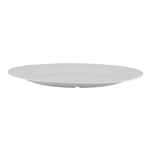 G.E.T. OP-618-W White 18" x 13.5" Oval Platter, Break Resistant Dishwasher Safe - Image 3