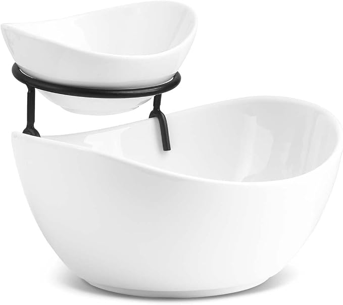 YHOSSEUN Chip and Dip Serving Set, Tiered Serving Bowl Chip Bowls by YHOSSEUN