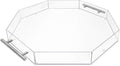 Isaac Jacobs 18x18 Clear Octagon Acrylic Serving Tray Silver Metal Handles | by IsaacJacobs