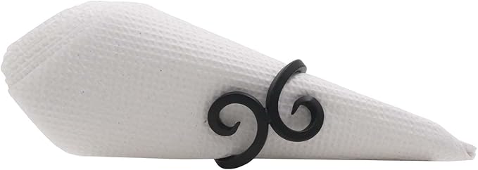 Iron Knotted Napkin Rings Set of 6, Tabletop Decor, Vintage Napkin Ring - Image 4