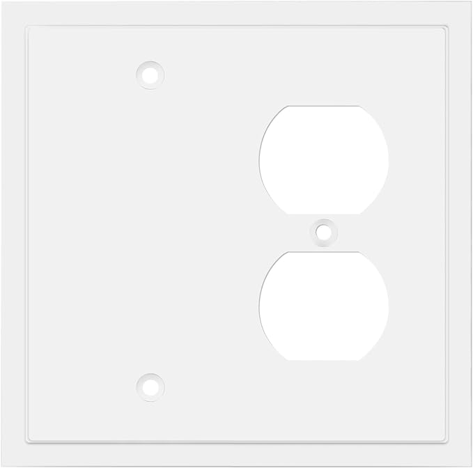 Modern Edge Decorative Wall Plate Switch Plate Outlet Cover, Durable Solid Zinc by HenneBery