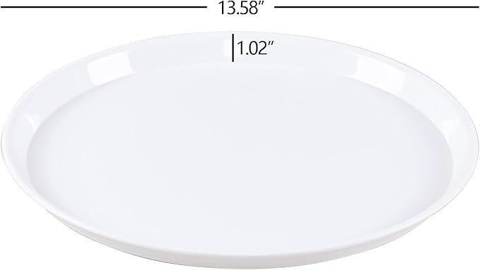 4 Pack Round Restaurant Serving Trays, Plastic Food Service Tray | Fast Food - Image 2