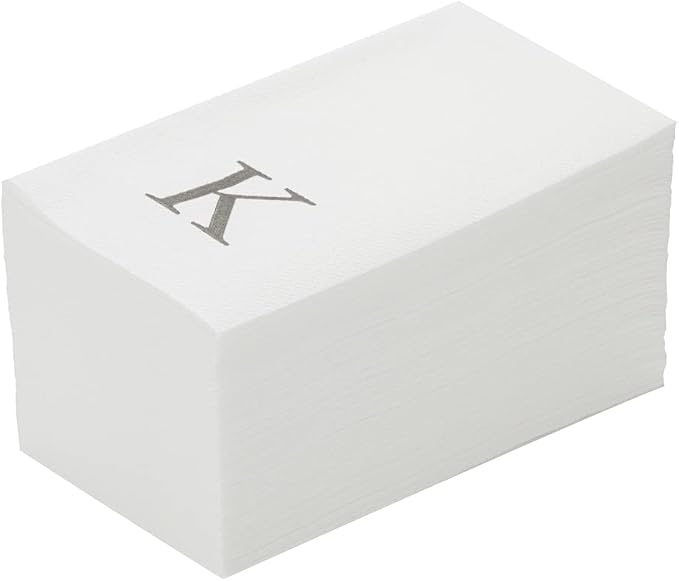 Luxenap 15.8 X 7.9 Inch Linen-Feel Guest Towels, 50 Lettered Hand Towels by Restaurantware