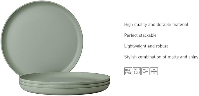 Mepal - Dinner plate 4 pieces Silueta - Dishwasher & microwave resistant - - Image 2