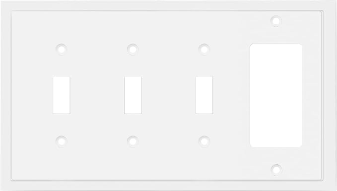 Modern Edge Decorative Wall Plate Switch Plate Outlet Cover, Durable Solid Zinc by HenneBery