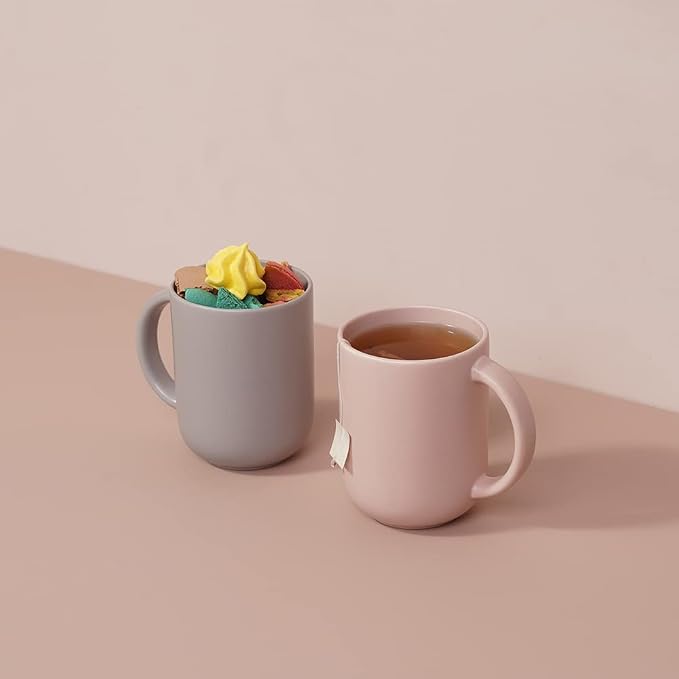 12 oz Ceramic Coffee Mugs, Minimal Modern Design, Comfort-Grip Handles - Image 6