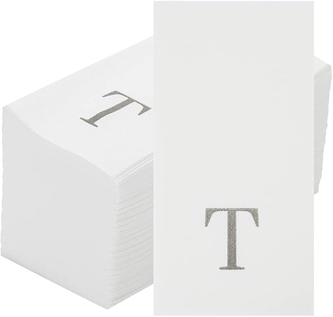 Luxenap 15.8 X 7.9 Inch Linen-Feel Guest Towels, 50 Lettered Hand Towels - Image 2