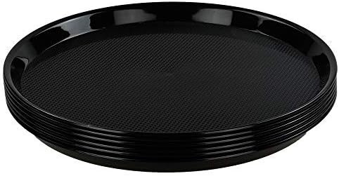 Round Plastic Fast Food Serving Trays, Cafeteria Tray Platters, 6 Packs - Image 7