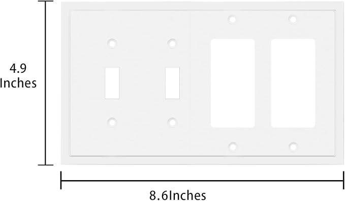 Modern Edge Decorative Wall Plate Switch Plate Outlet Cover, Durable Solid Zinc - Image 3