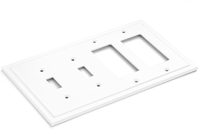 Modern Edge Decorative Wall Plate Switch Plate Outlet Cover, Durable Solid Zinc - Image 2