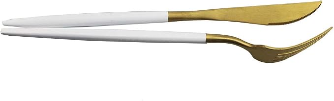 JASHII Luxury Wthie Gold Flatware, 20-piece Elegant Cute 18/10 Stainless Steel - Image 8