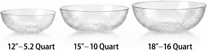 Lillian Collection Stunning Clear Plastic Round Hammered Bowl - Image 5
