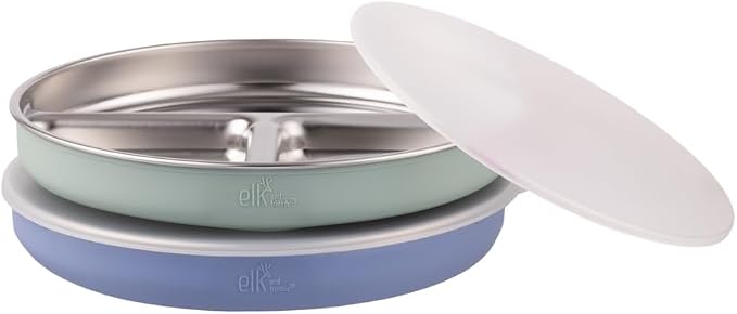 Elk and Friends Kids Stainless Steel Divided Plates by ElkandFriends