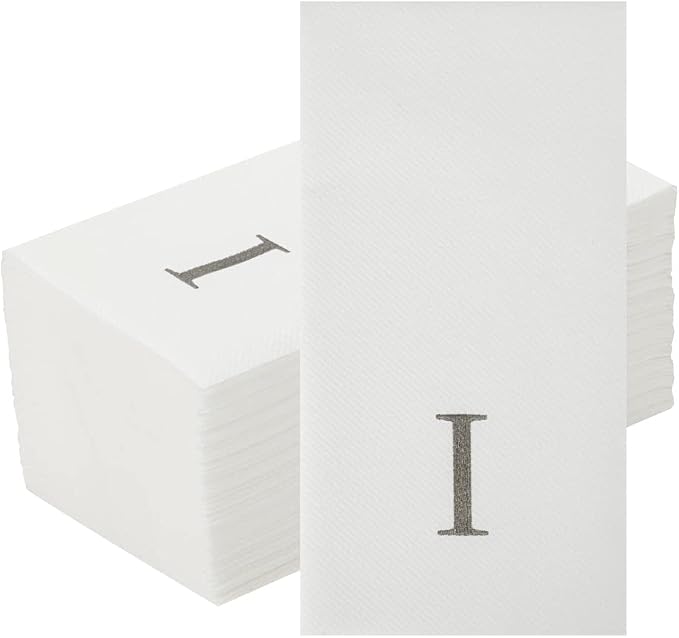 Luxenap 15.8 X 7.9 Inch Linen-Feel Guest Towels, 50 Lettered Hand Towels - Image 2
