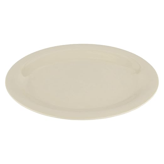 GET 12" x 9" Ivory Oval Diamond Melamine Dinner Plate | Dishwasher safe by Unknown