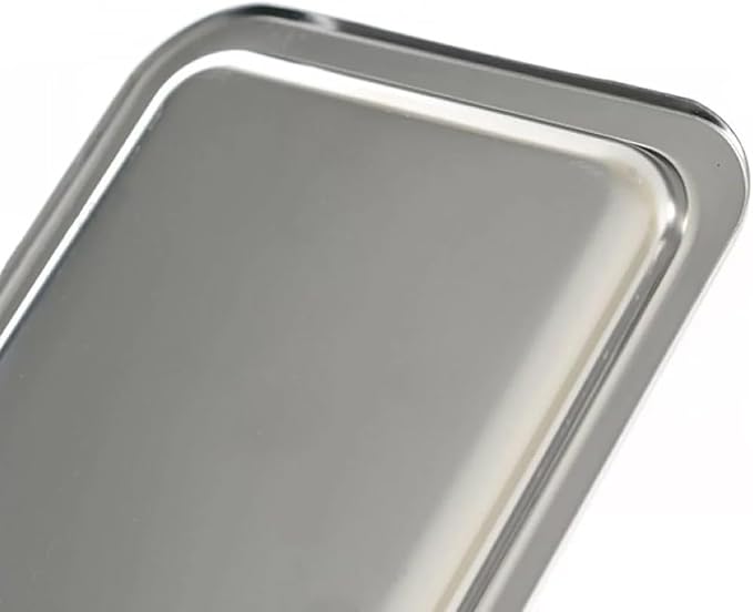 Elegant Stainless Steel Rectangular Serving Tray, Mirror Finish Coffee Tea - Image 7