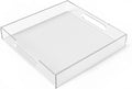 Acrylic Serving Tray with Handles -Spill Proof- Clear Decorative Tray by AllHercom