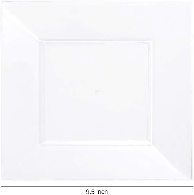 60PCS Clear Plastic Plates-9.5inch Square Disposable Plates - Image 2