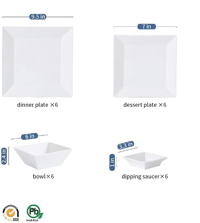 Off-White Porcelain 24-piece Dinnerware Set - Image 2