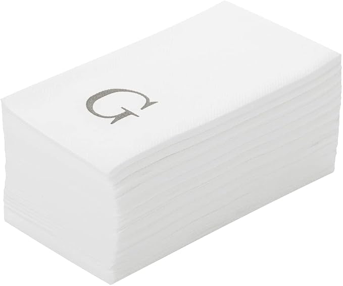 Luxenap 15.8 X 7.9 Inch Linen-Feel Guest Towels, 50 Lettered Hand Towels by Restaurantware