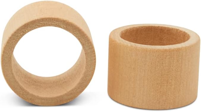 Classic Unfinished Wooden Napkin Rings Set of 24, 1-1/2 inch Wood Napkin Rings - Image 5