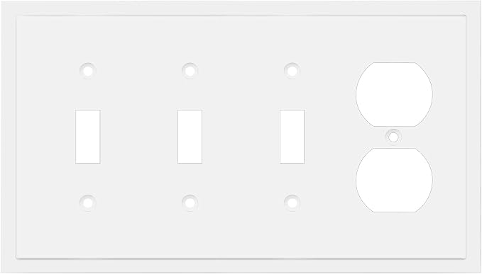 Modern Edge Decorative Wall Plate Switch Plate Outlet Cover, Durable Solid Zinc by HenneBery