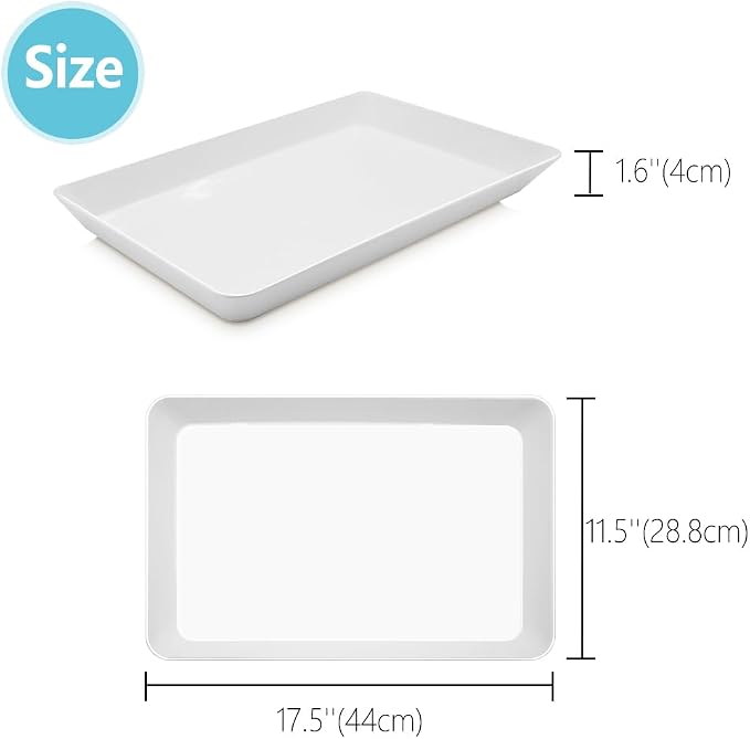 Serving Tray Platter, 17.5'' x 11.5'' x 1.6'', Food Trays - Image 2