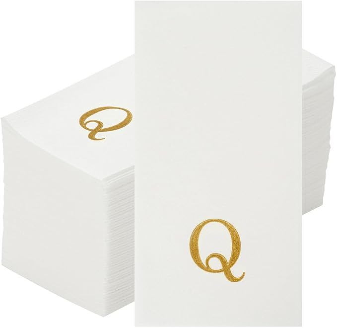 Luxenap 15.8 X 7.9 Inch Linen-Feel Guest Towels, 50 Lettered Hand Towels - Image 2