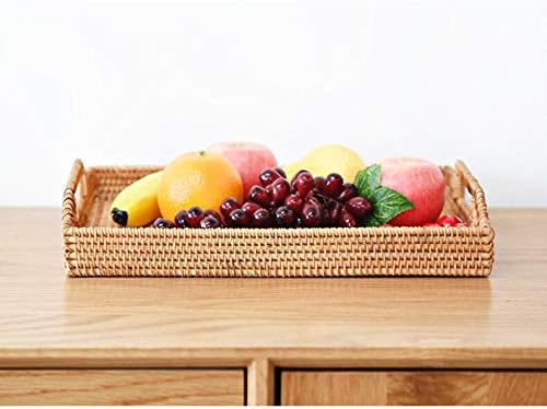 Hand-Woven Rattan Rectangular Serving Tray - Image 6