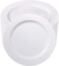 bUCLA 100PCS White Plastic Plates-10.25inch Disposable Dinner Plates-Premium by BUCLA