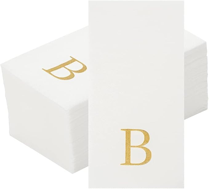 Luxenap 15.8 X 7.9 Inch Linen-Feel Guest Towels, 50 Lettered Hand Towels - Image 2